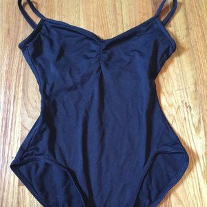 Black pinch front leotard